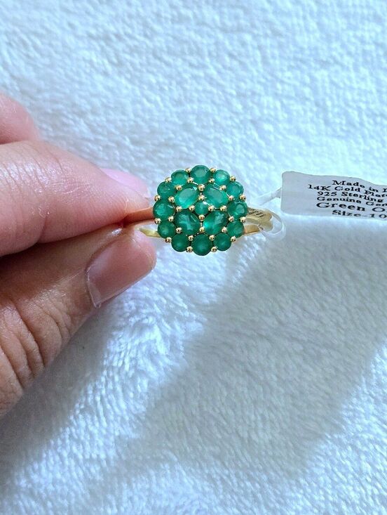 Shivam Jewelry - Shivam Green💚 Onyx Floral🌸 Cluster Ring💍 - NWT